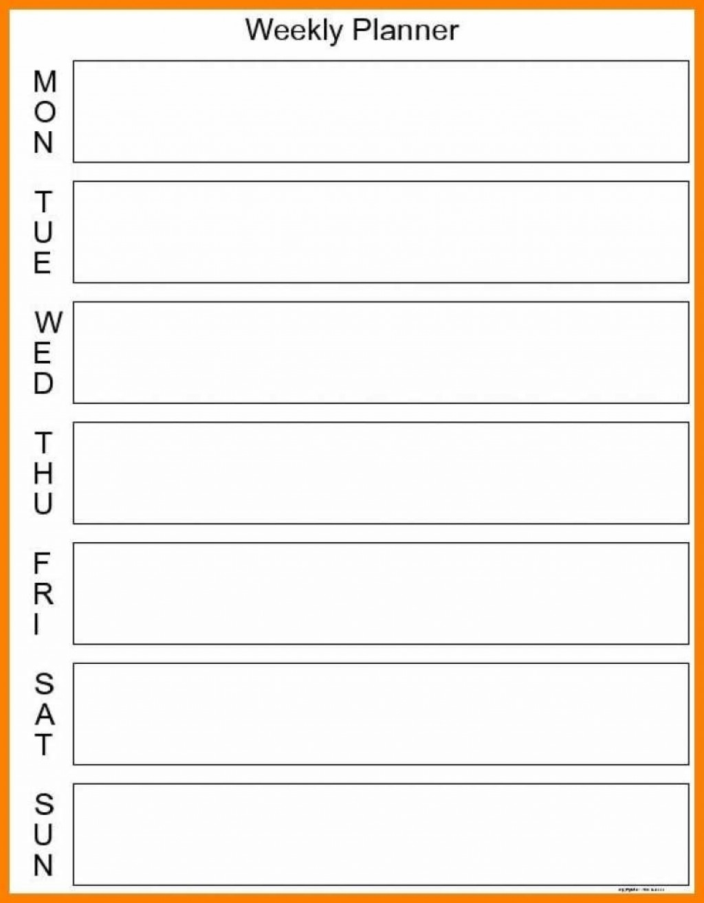 7 Day Calendar Grid Template