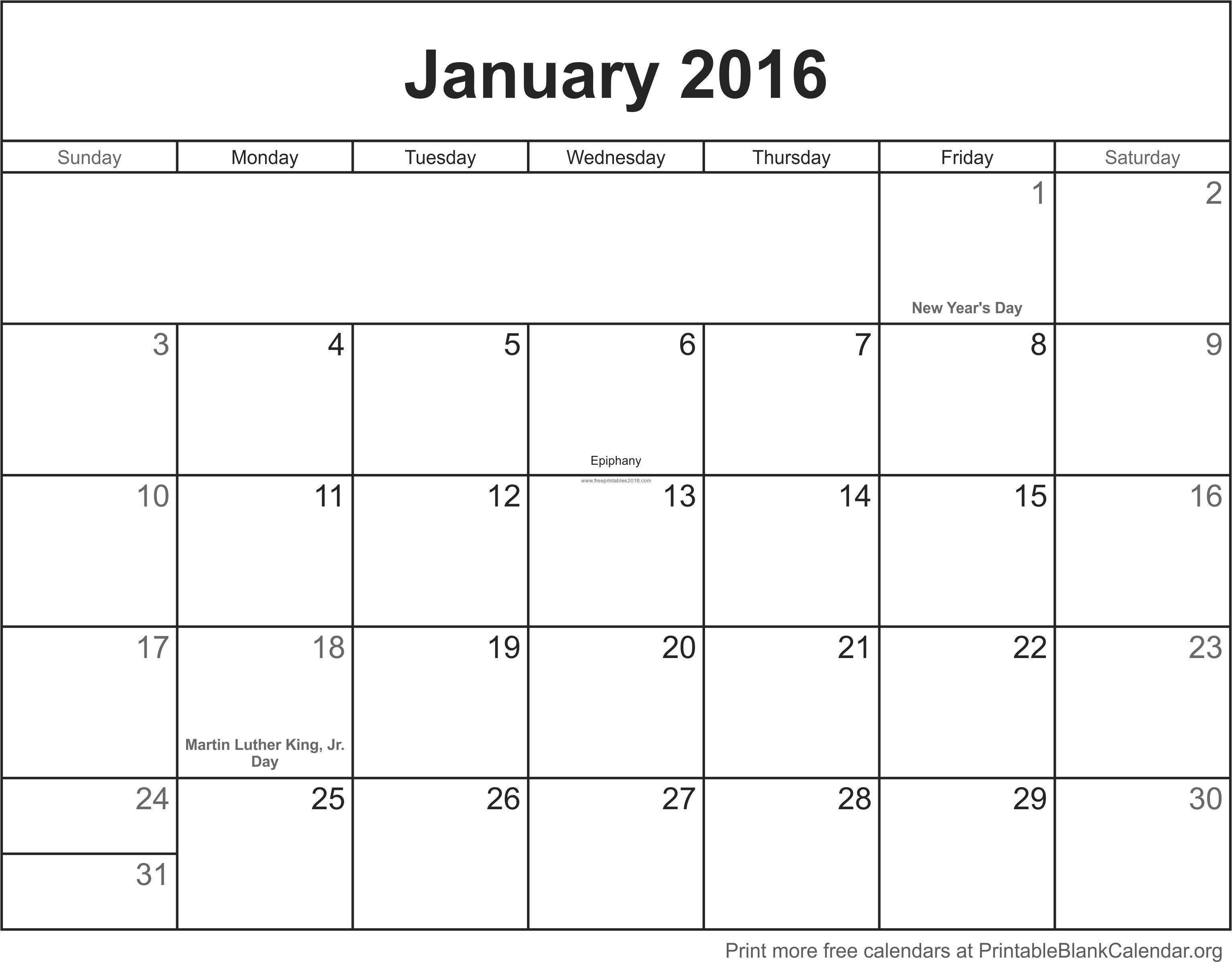 012 Free Printable Calendar Pages January Template Small