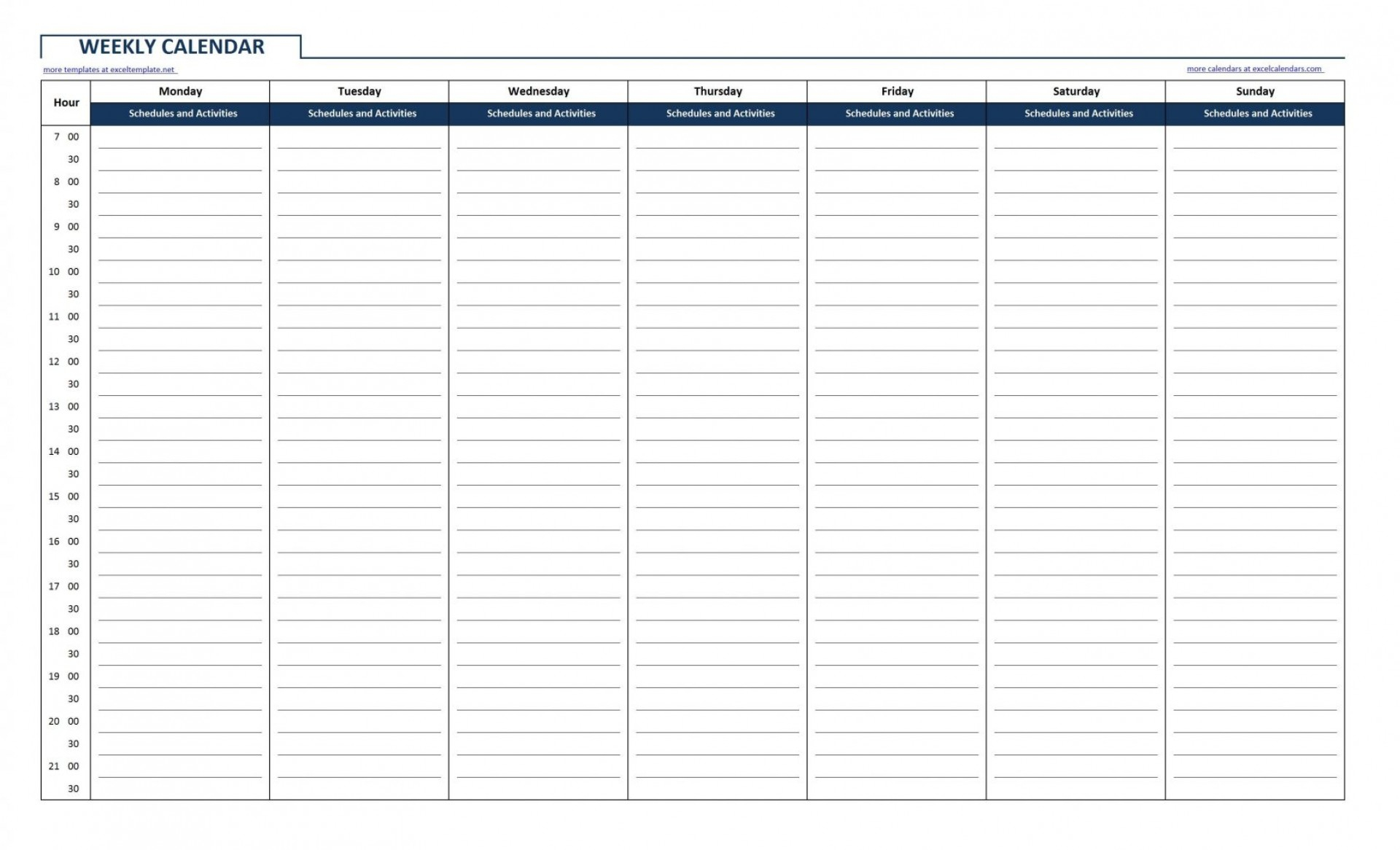 012 Week Schedule Template Pdf Free Printable Calendar