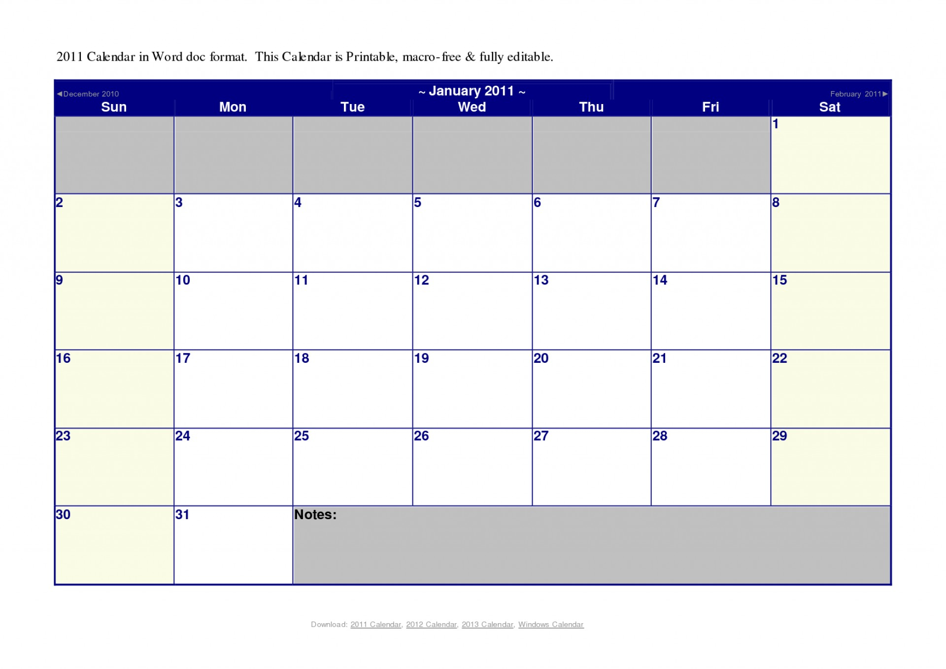 microsoft word calendar template by month