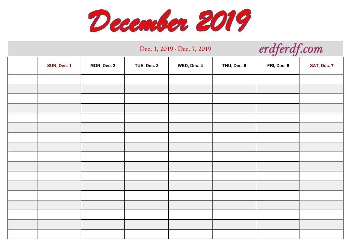 12 December Free Printable 2019 Calendar With Week Numbers