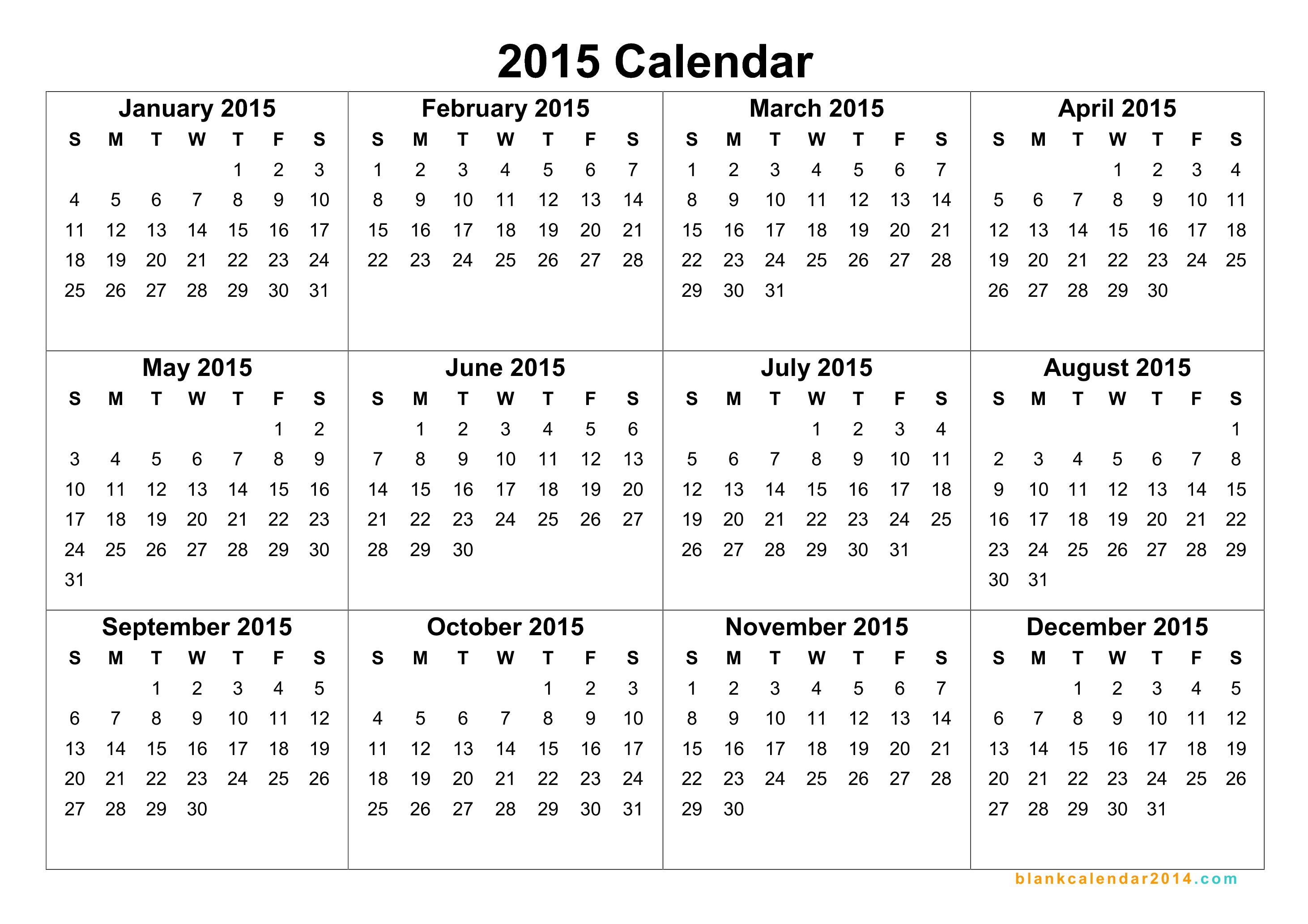 2015 Full Year Calendar - Wpa.wpart.co