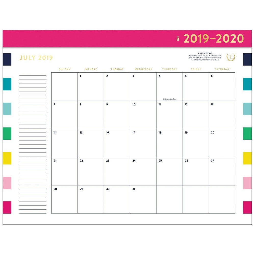 2019-2020 Academic Desktop Calendar Rainbow - Emily Ley In