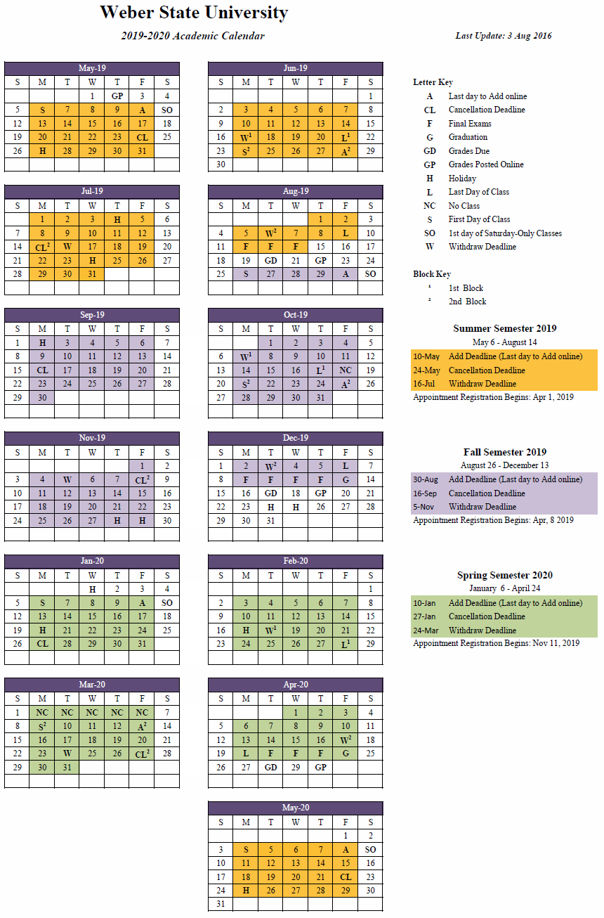 K State Calendar Spring 2020 Calendar Printables Free Templates