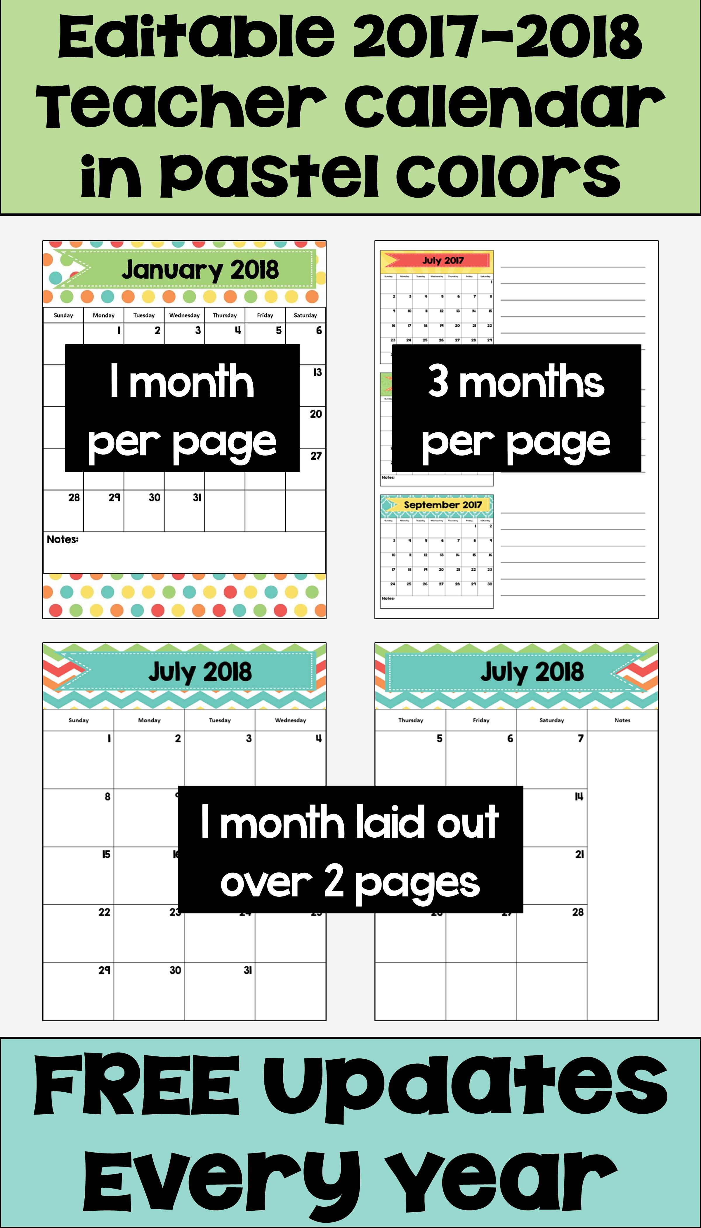 2019-2020 Calendar Printable And Editable With Free Updates