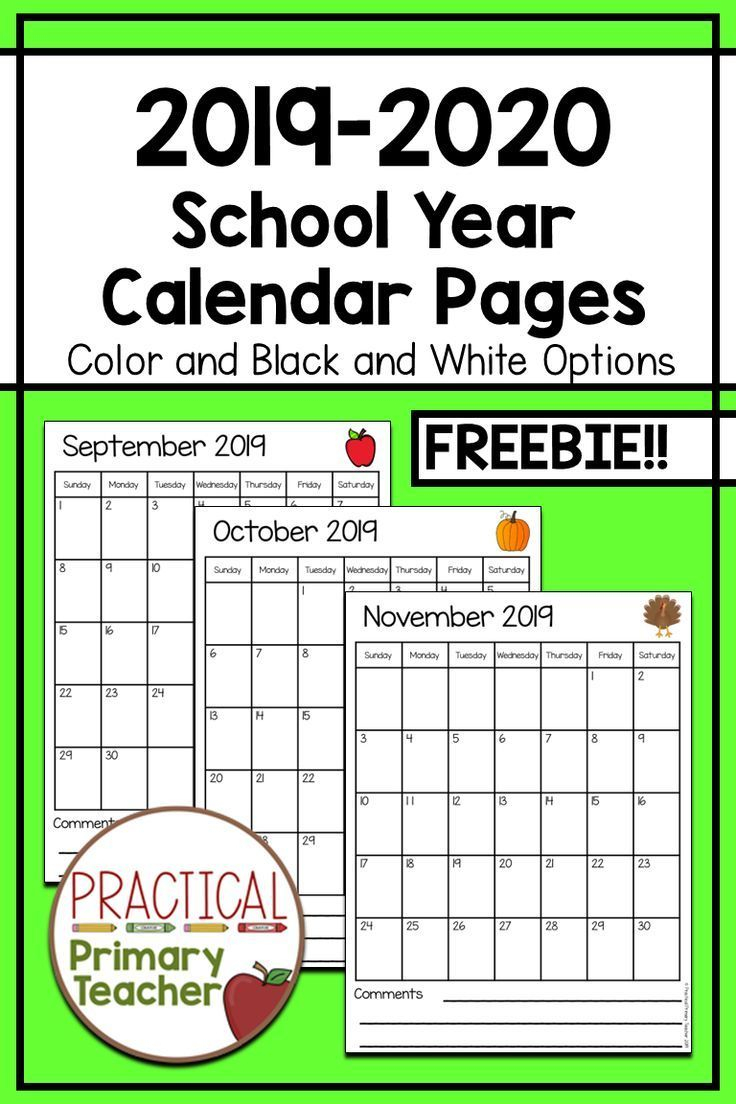 Free Printable Calendar For Kindergarten