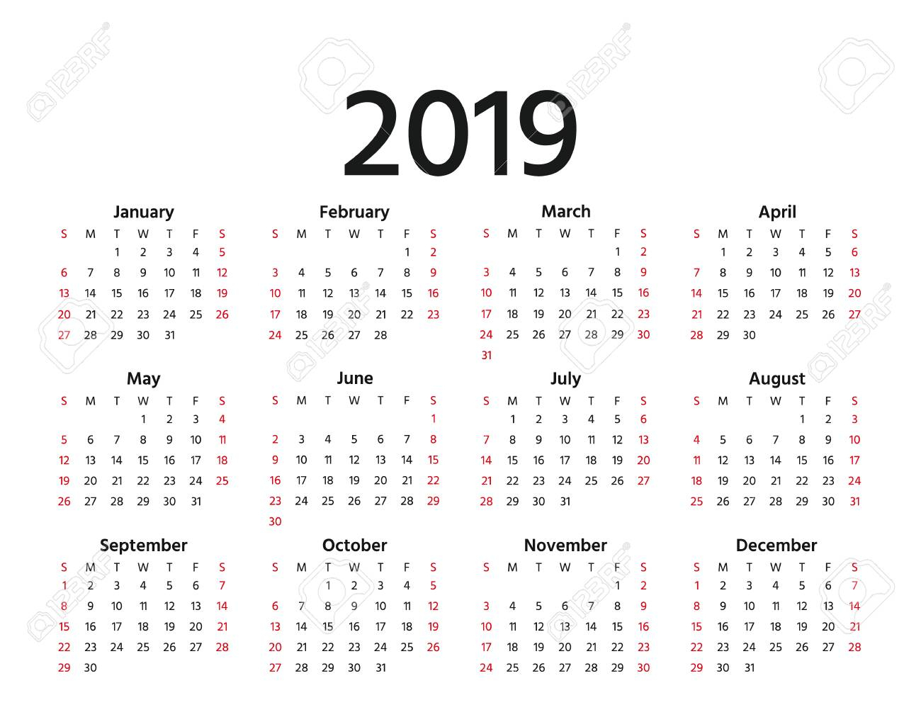 Year Calendar With Weeks