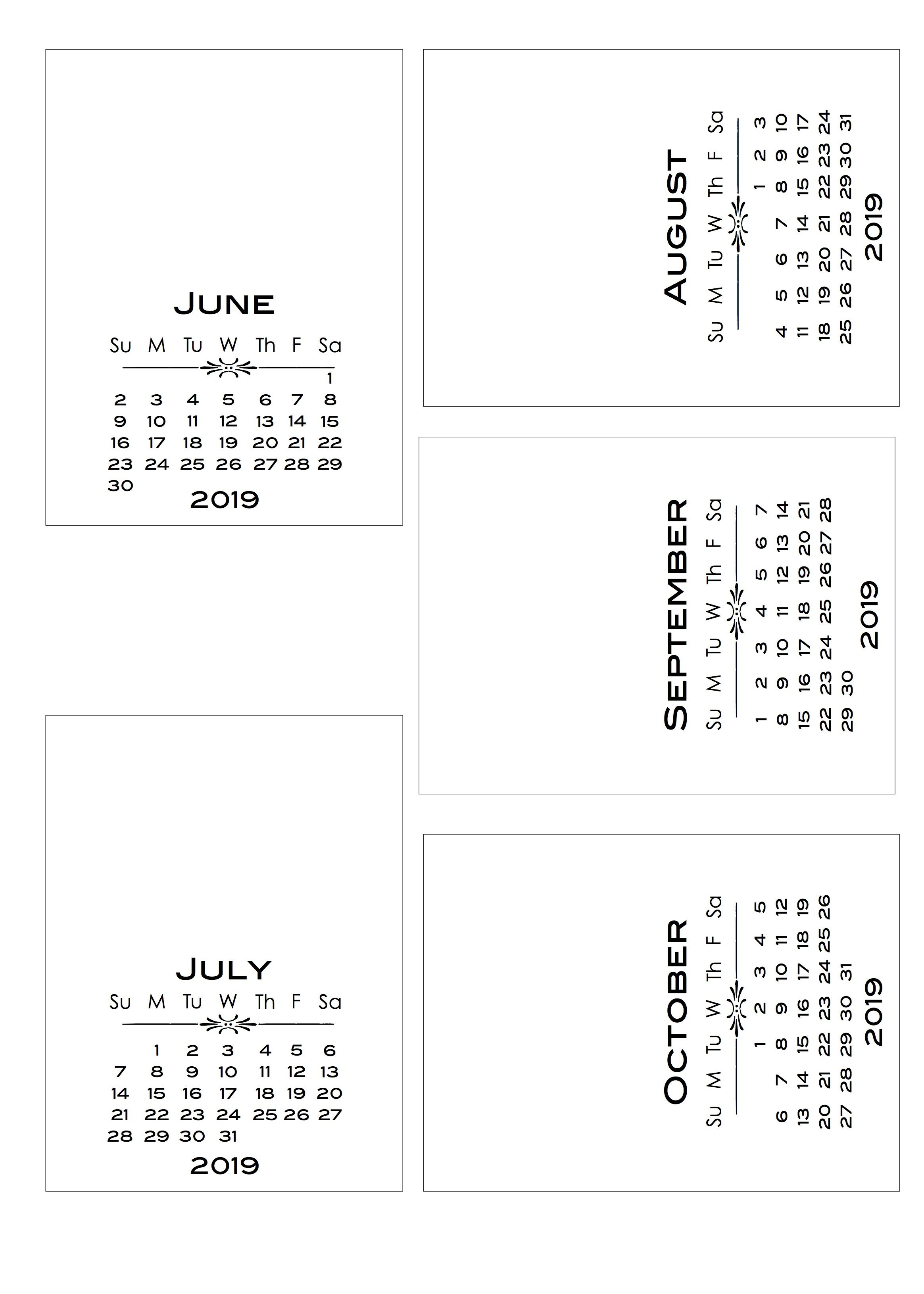 2019 Diy Calendar With Bold Text Pl-Style Cards | Calendar