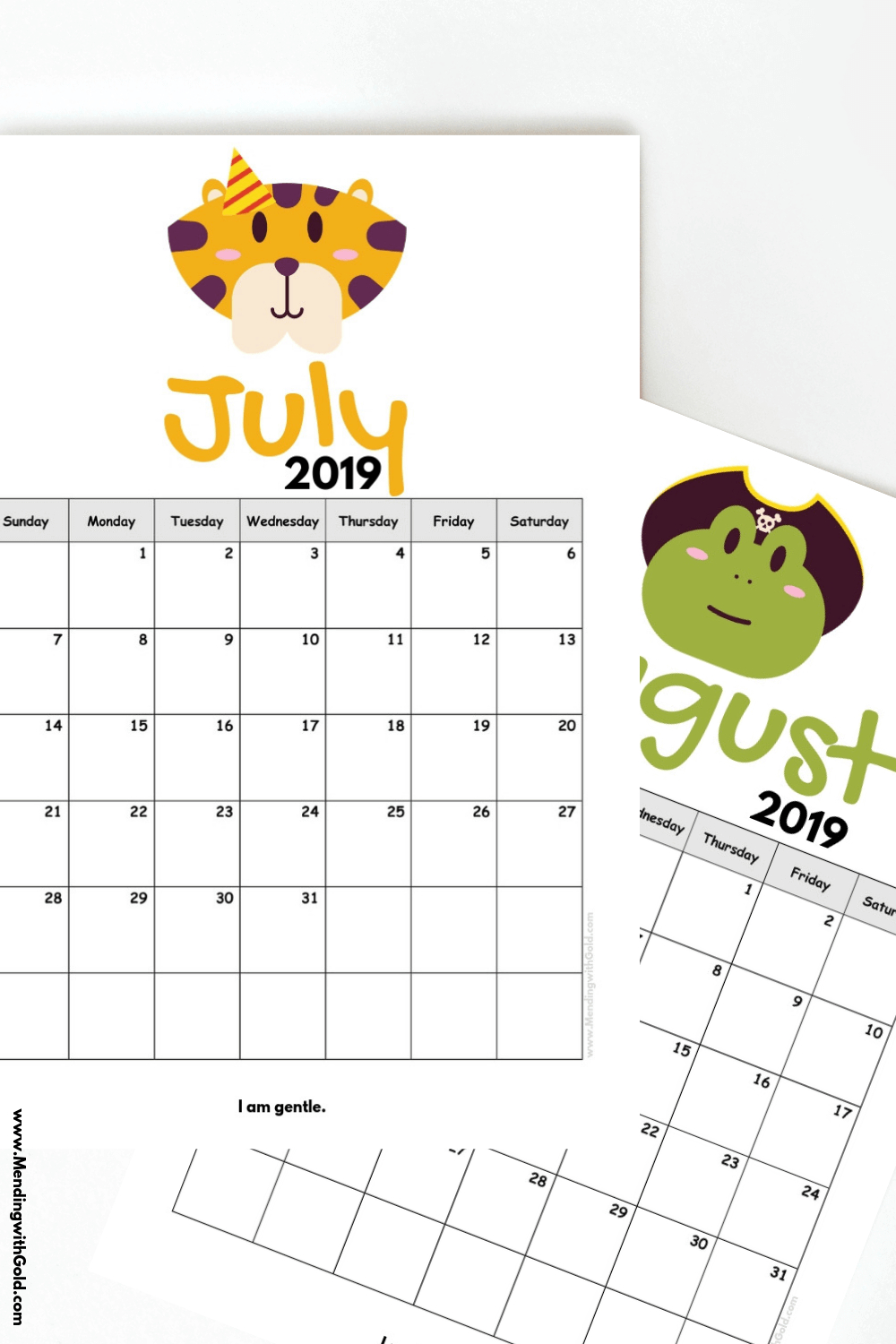 2019 Free Printable Calendar For Kids (&#039;cause Children Love