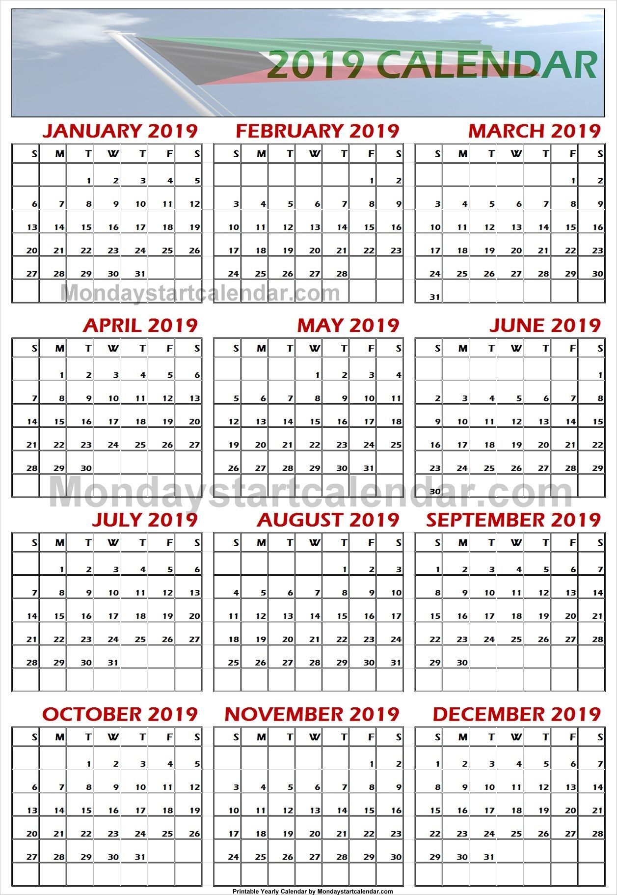 2019 Kuwait Calendar | School Holiday Calendar, Holiday