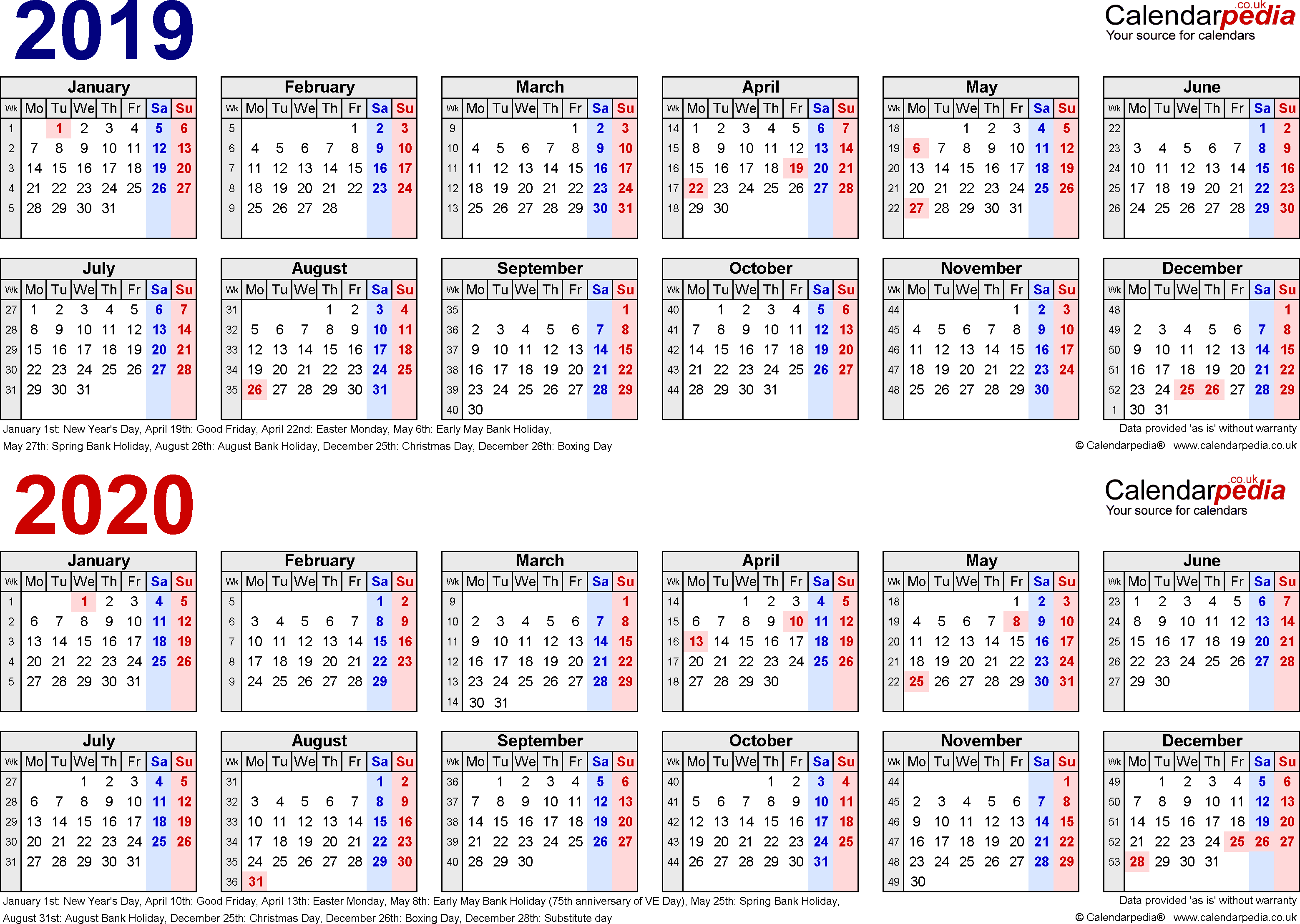 2020 18 Printable Calendar - Wpa.wpart.co