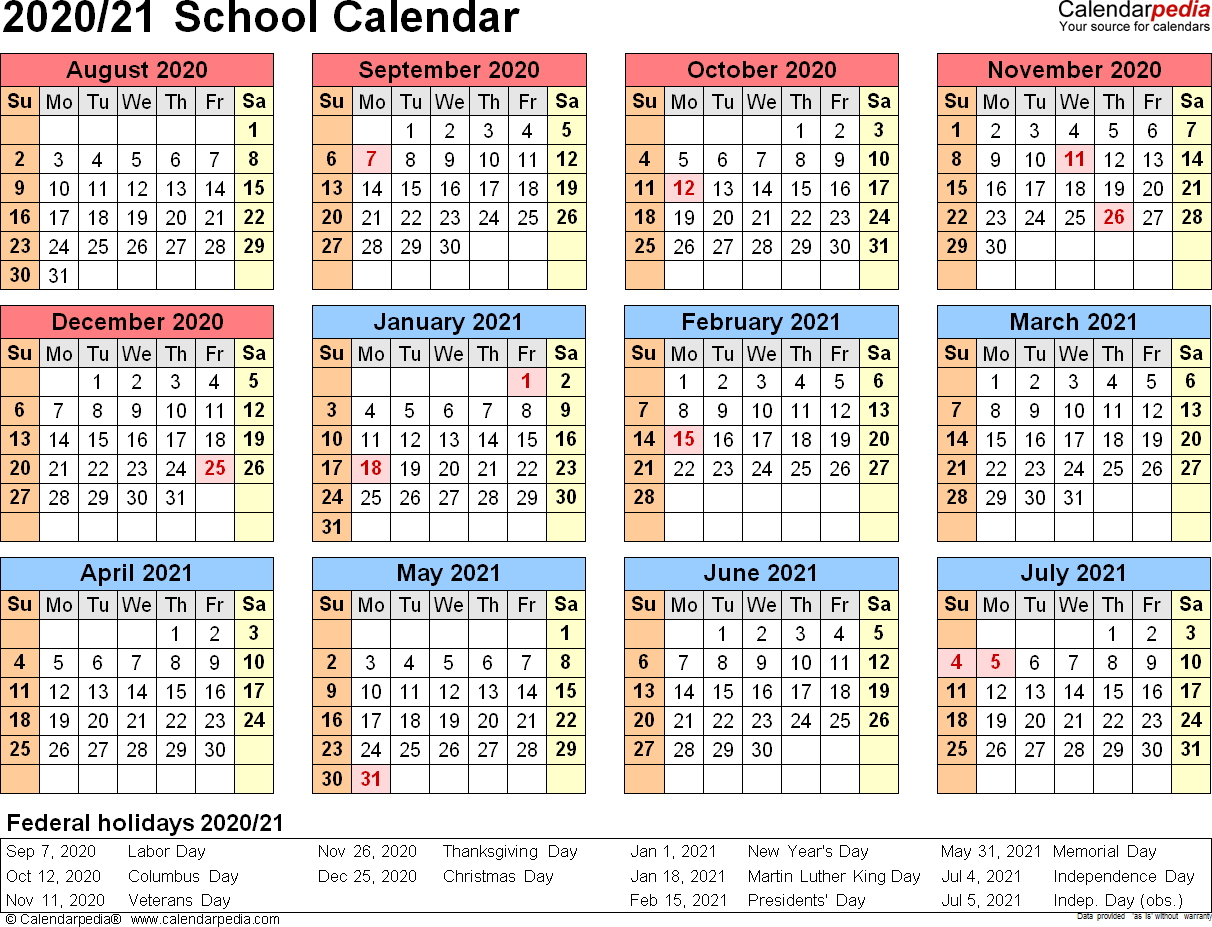 2020 2020 School Calendar Template - Wpa.wpart.co