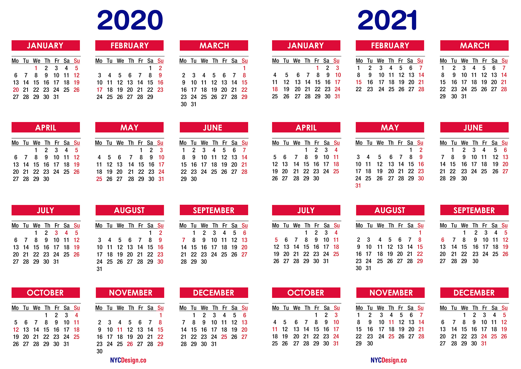 2 Year Calendar 2020 And 2020 | Calendar Printables Free Templates