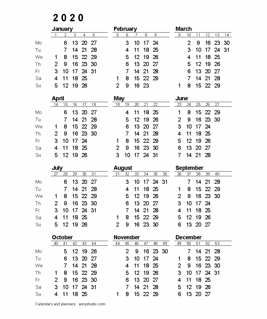 2020 Calendar Png Download Image - 2020 Calendar With Week