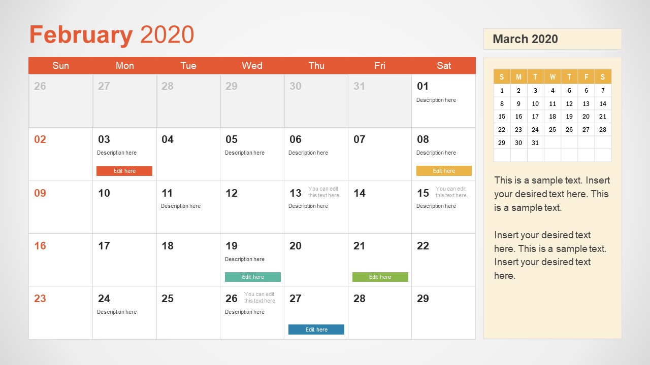 2020 Calendar Powerpoint Template