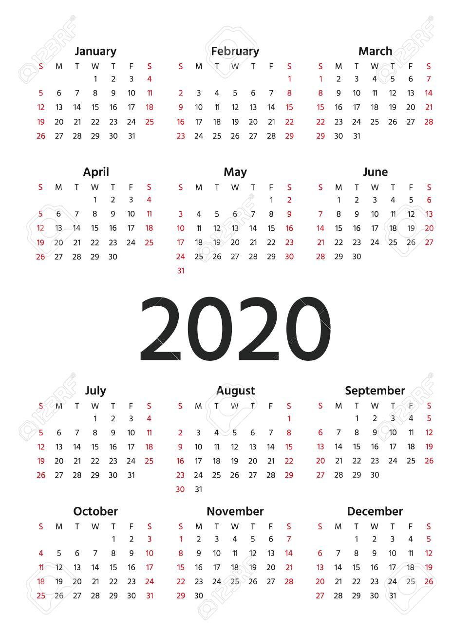 Free Vertical Calendar 2020 | Calendar Printables Free Templates