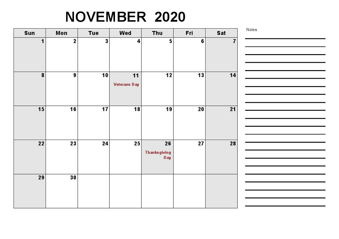 2020 Calendar With Holidays Printable All Months | Calendar