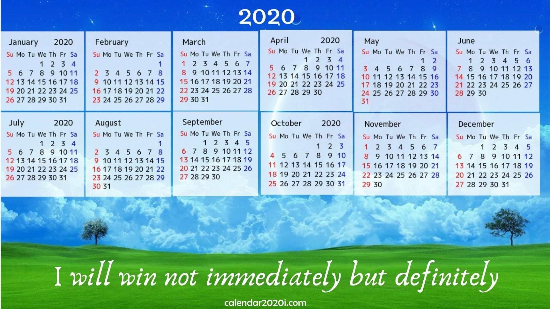 2020 Calendar With Inspirational Quotes, Sayings | Calendar 2020