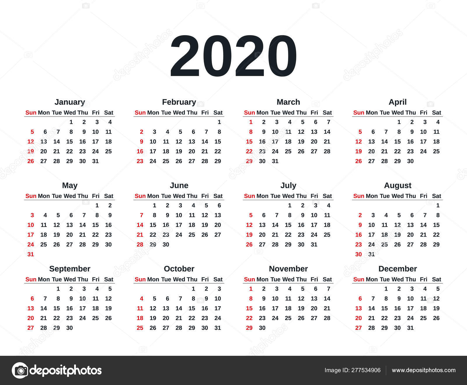 4 Year Calendar 2020 To 2020 | Calendar Printables Free Templates