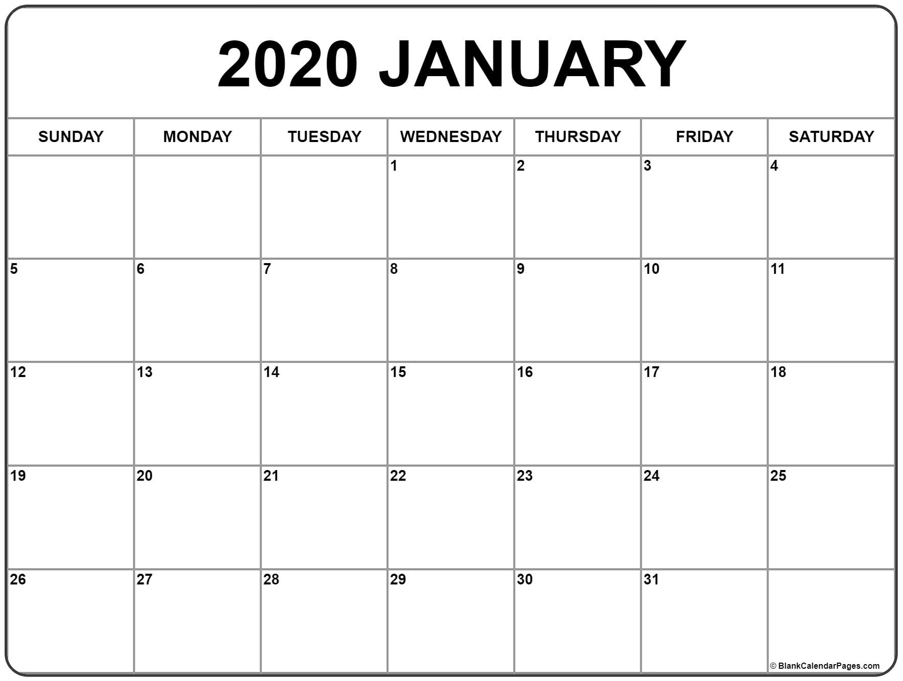 2020 Jan Calendar - Wpa.wpart.co