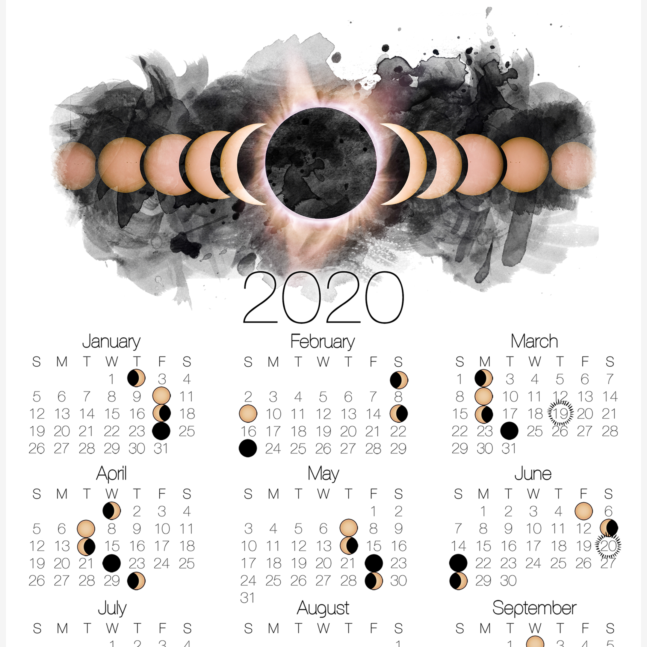 Print Lunar Calendar 2020 Calendar Printables Free Templates