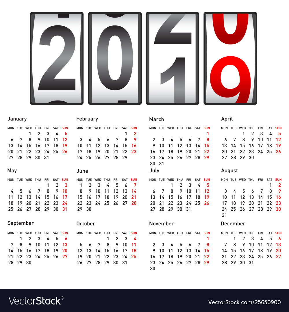 2020 New Year Counter Change Calendar