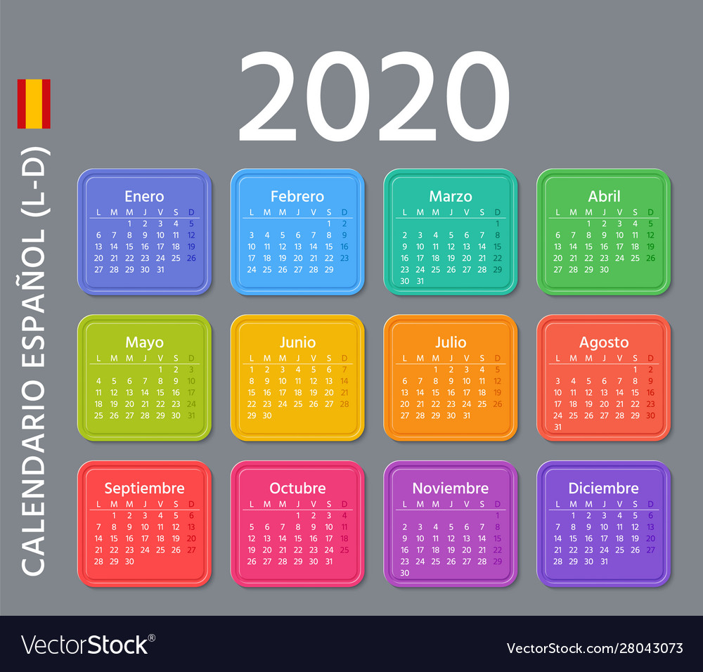 2020 Spanish Calendar Template Year Planner