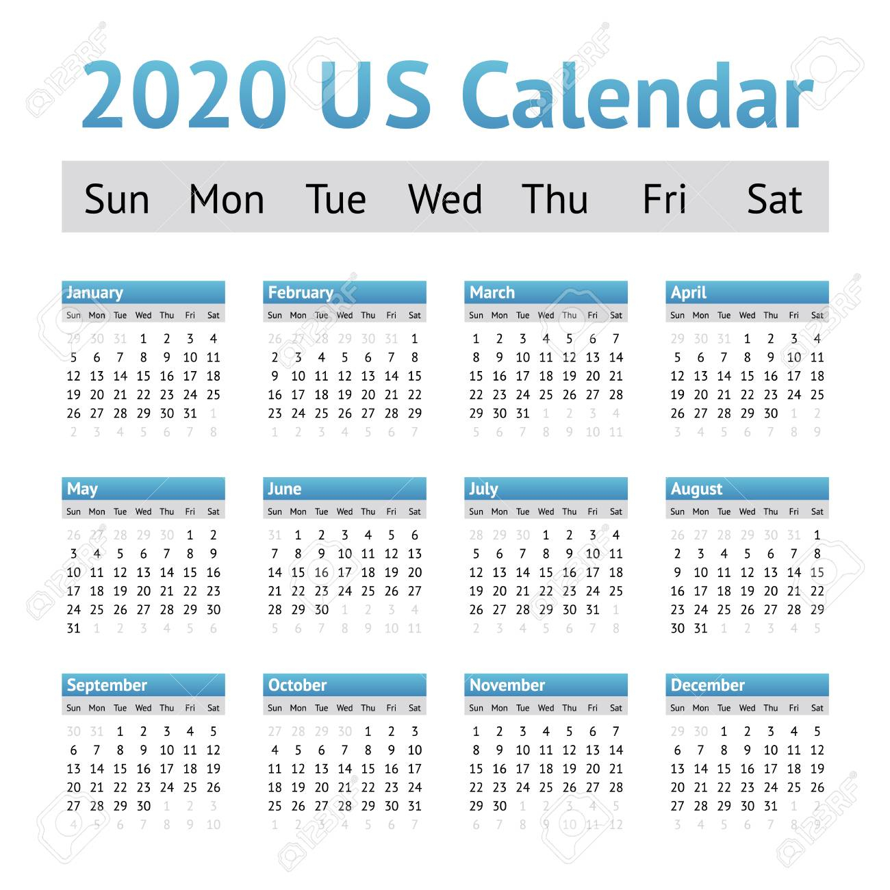 Calendar Week Us 2020