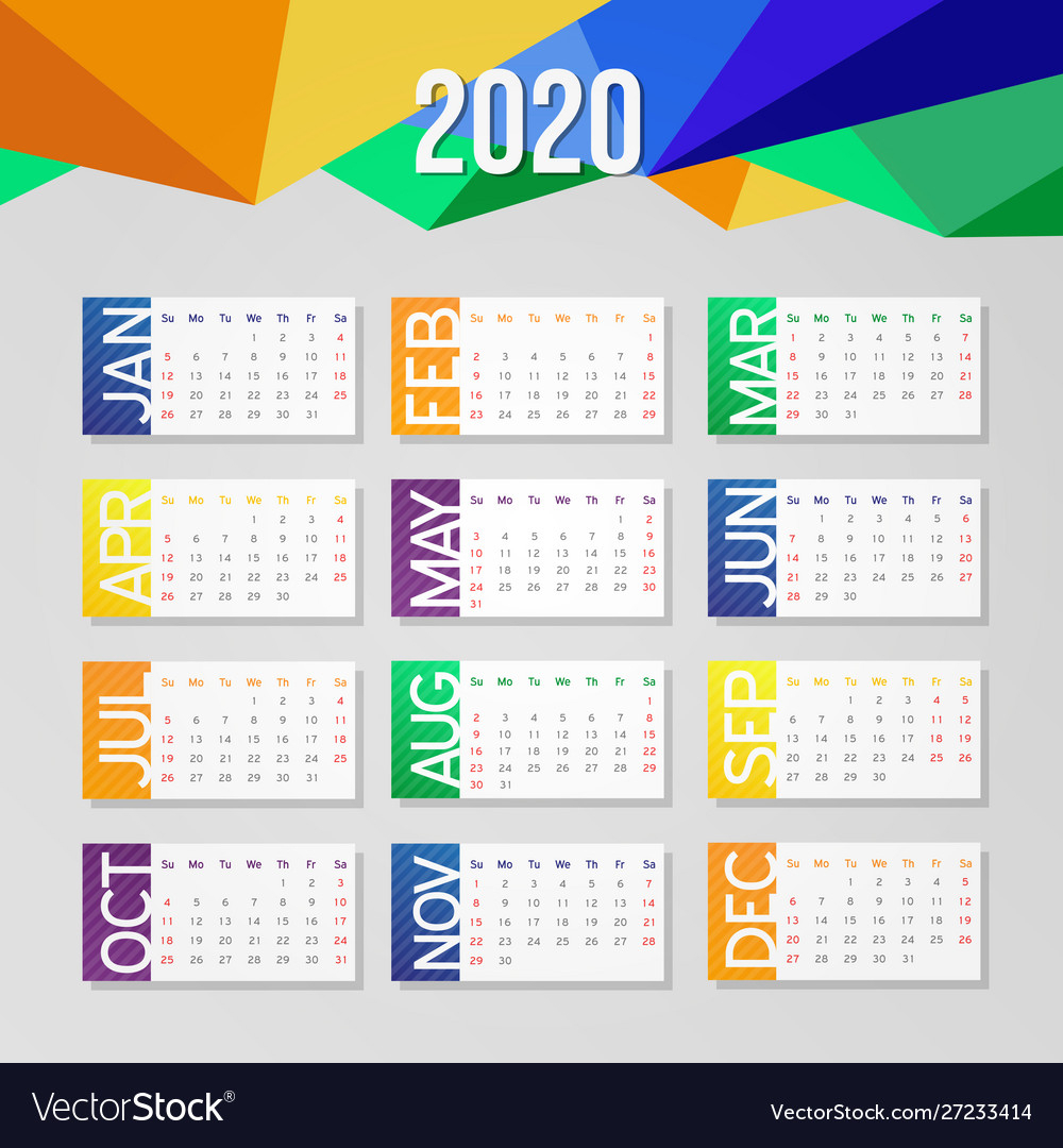 2020 Year Calendar Business School