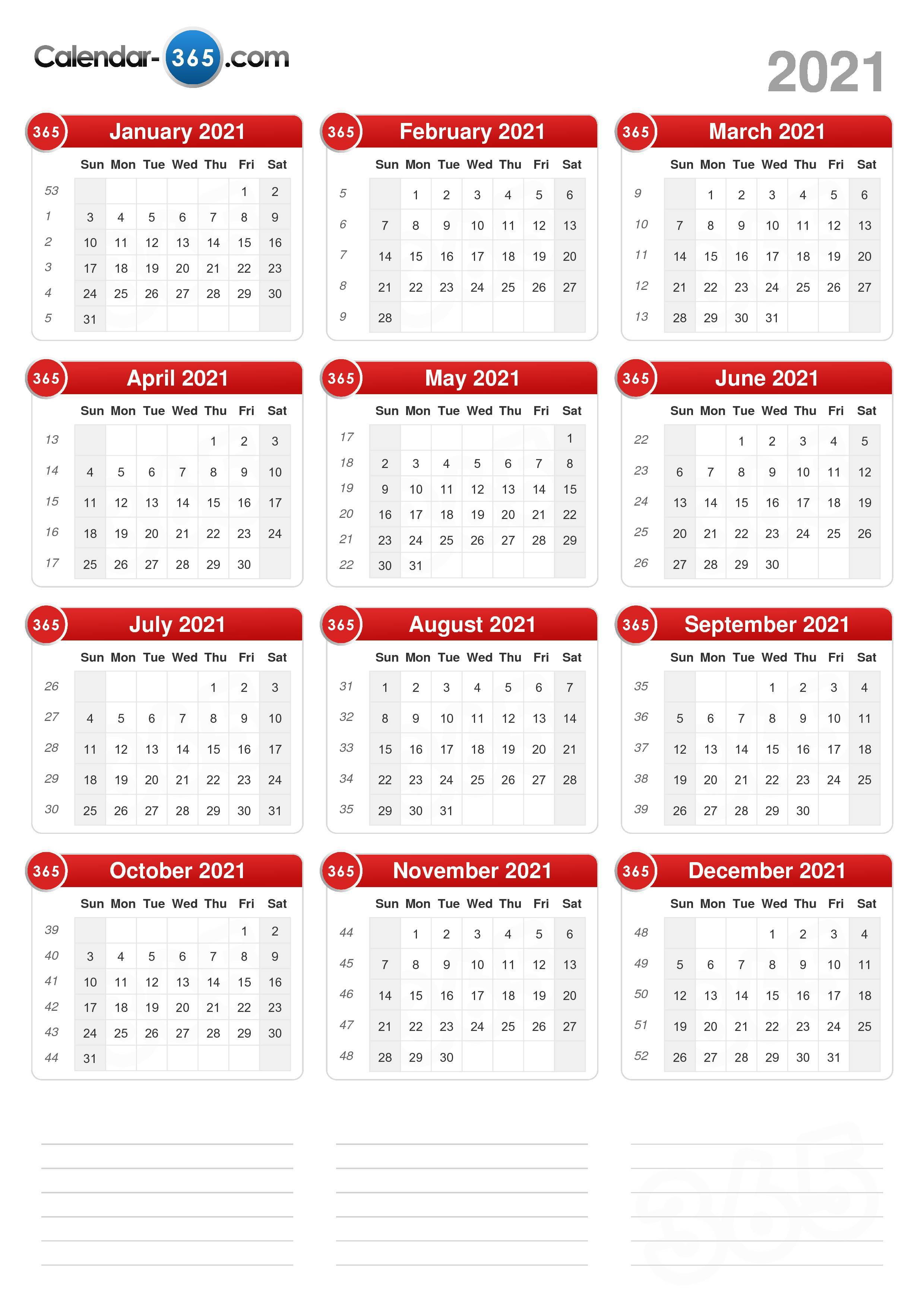 2021 Calendar