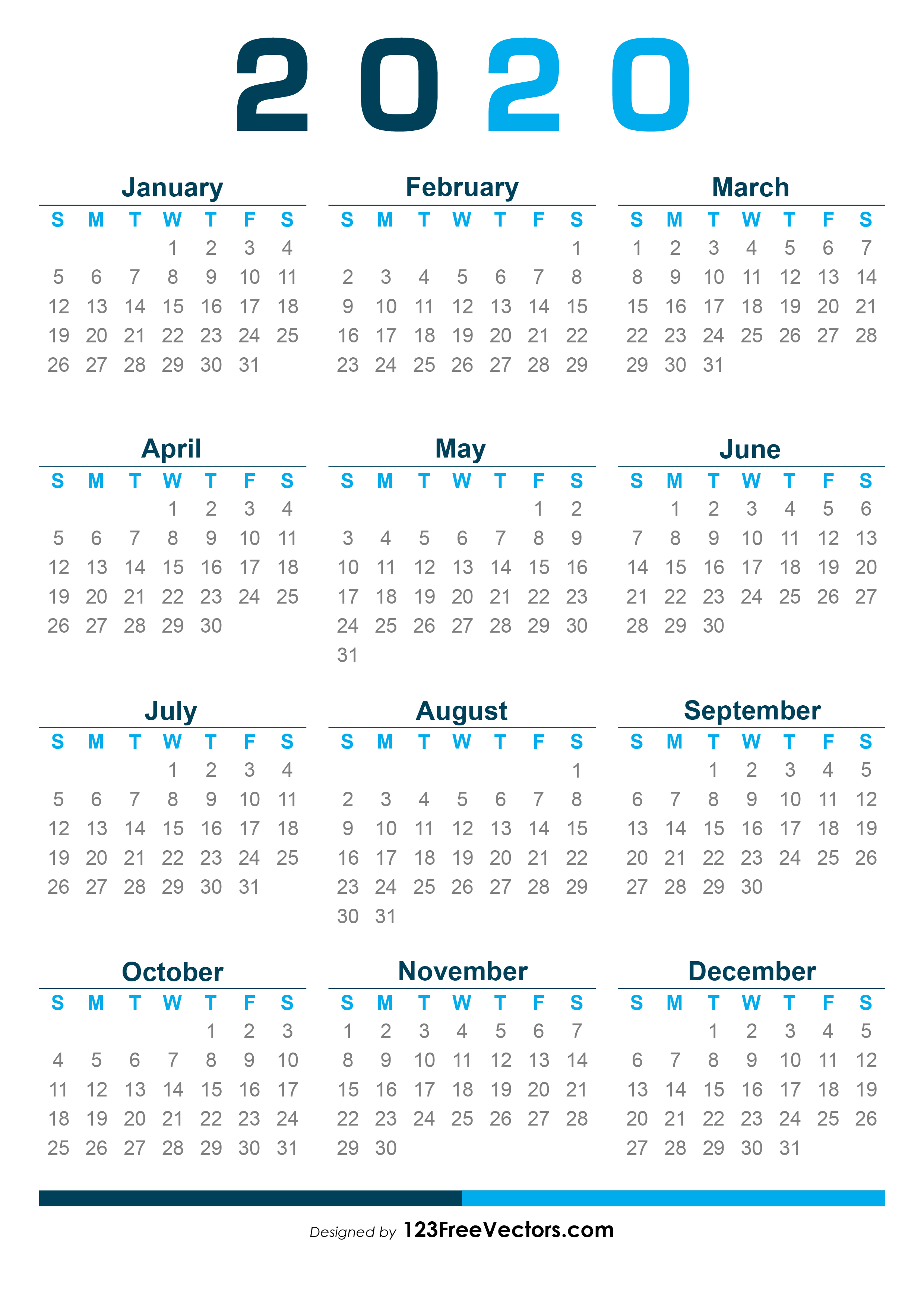 210+ 2020 Calendar Vectors | Download Free Vector Art