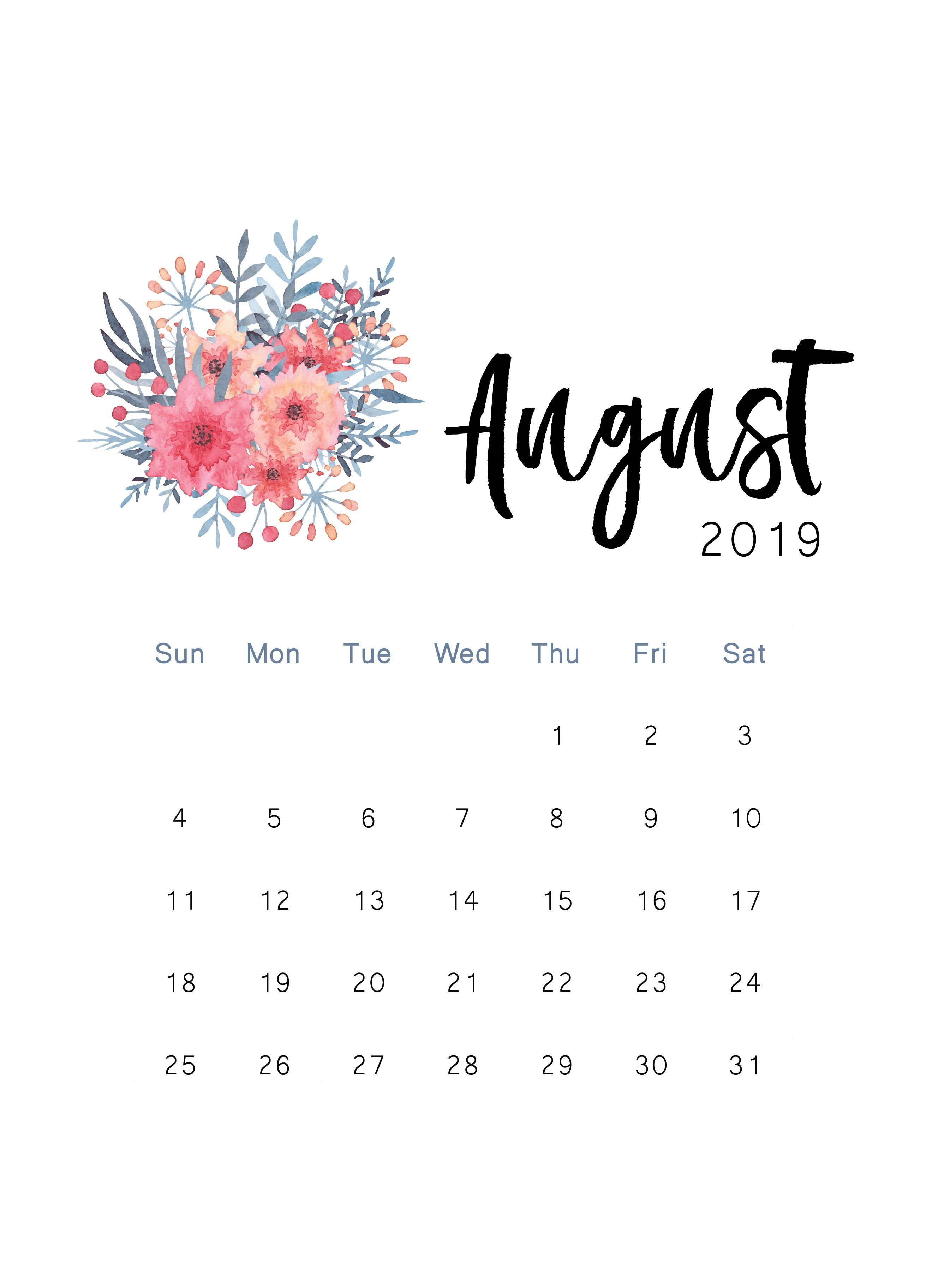 22+] August 2019 Calendar Wallpapers On Wallpapersafari