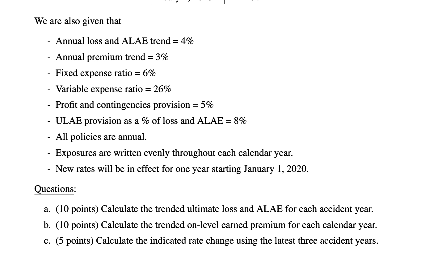 3. (25 Points) An Insurance Company Has The Follow