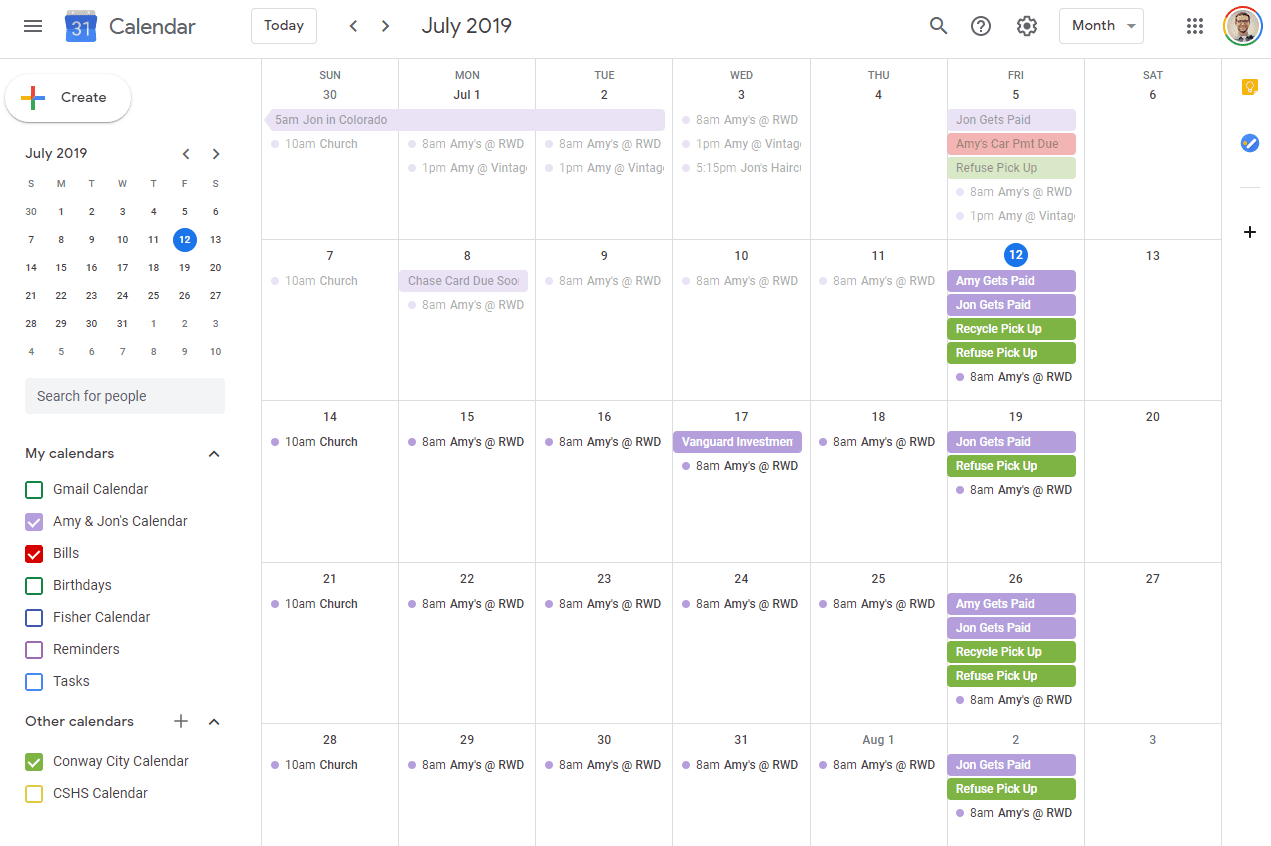 Free Virtual Calendar Planner