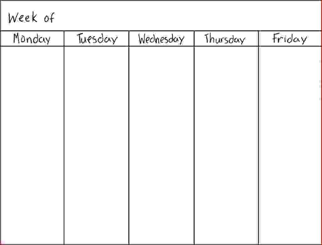 7 Day Weekly Schedule Template Physicminimalisticsco 7 Day