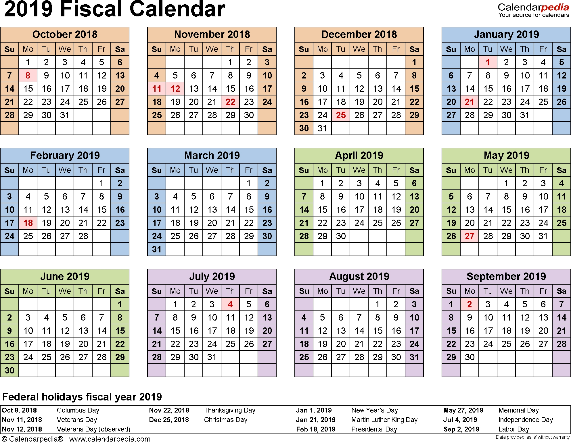 9/80 Calendar 2019 | Free Printable Calendar