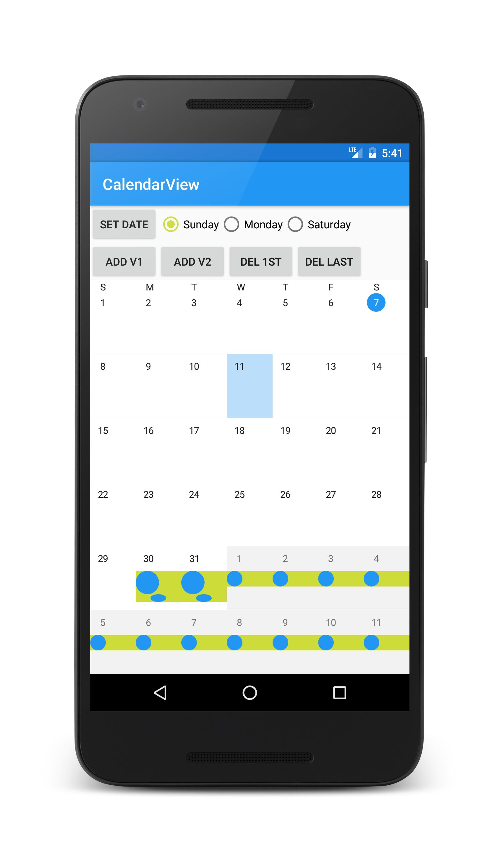 A Month And A Week View Group To Present Data