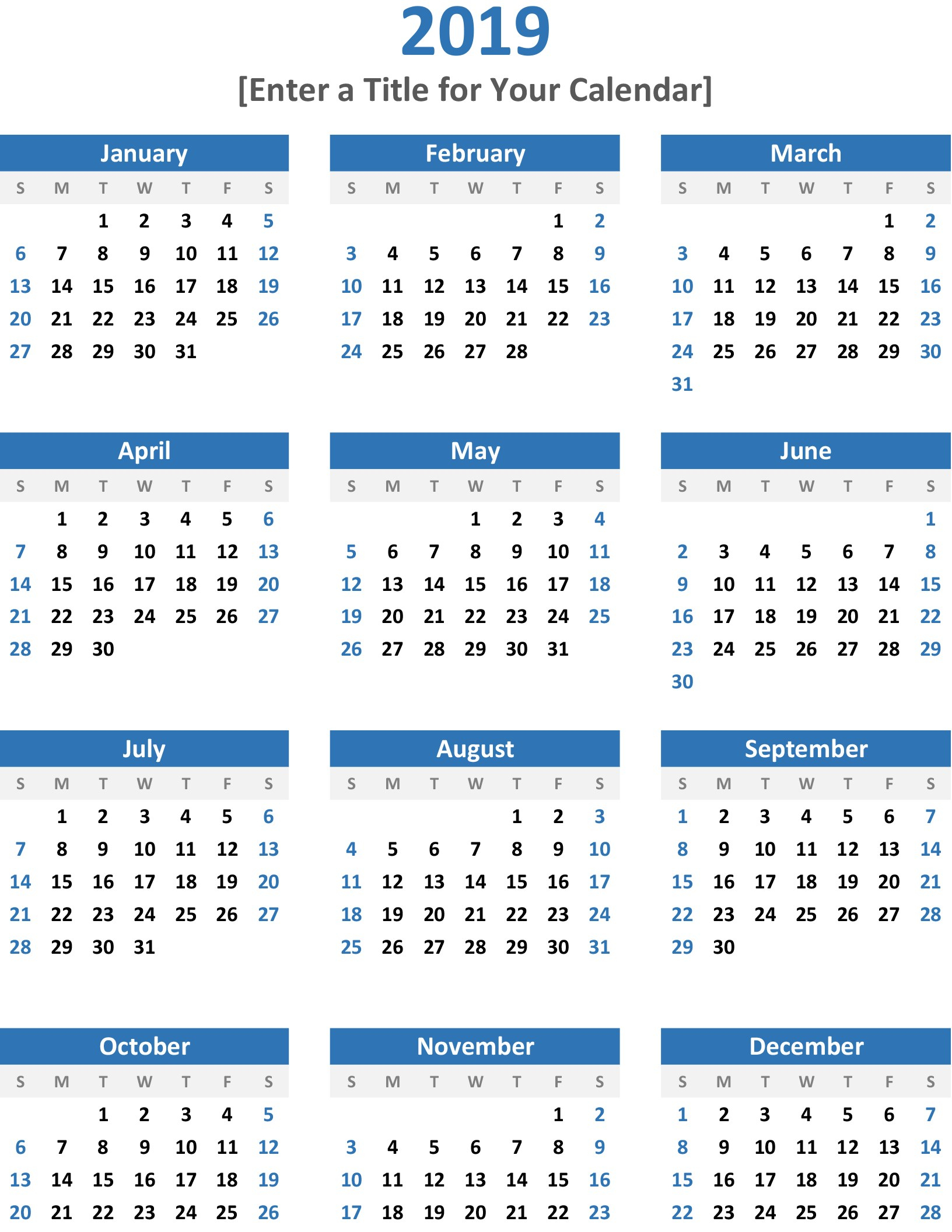 A Year At A Glance Calendar - Wpa.wpart.co