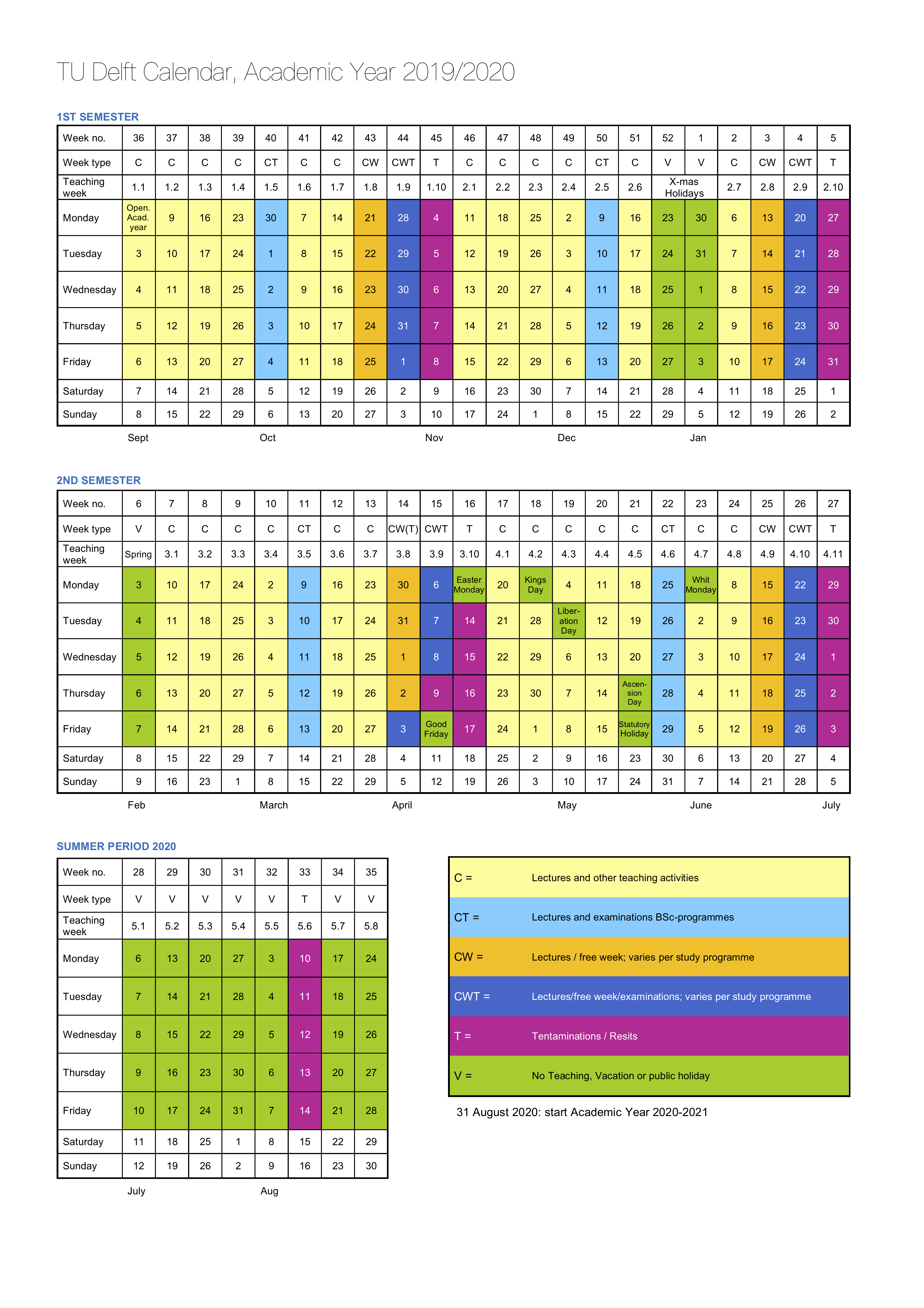 Tu Delft 2025 Academic Calendar Aliza Clarice