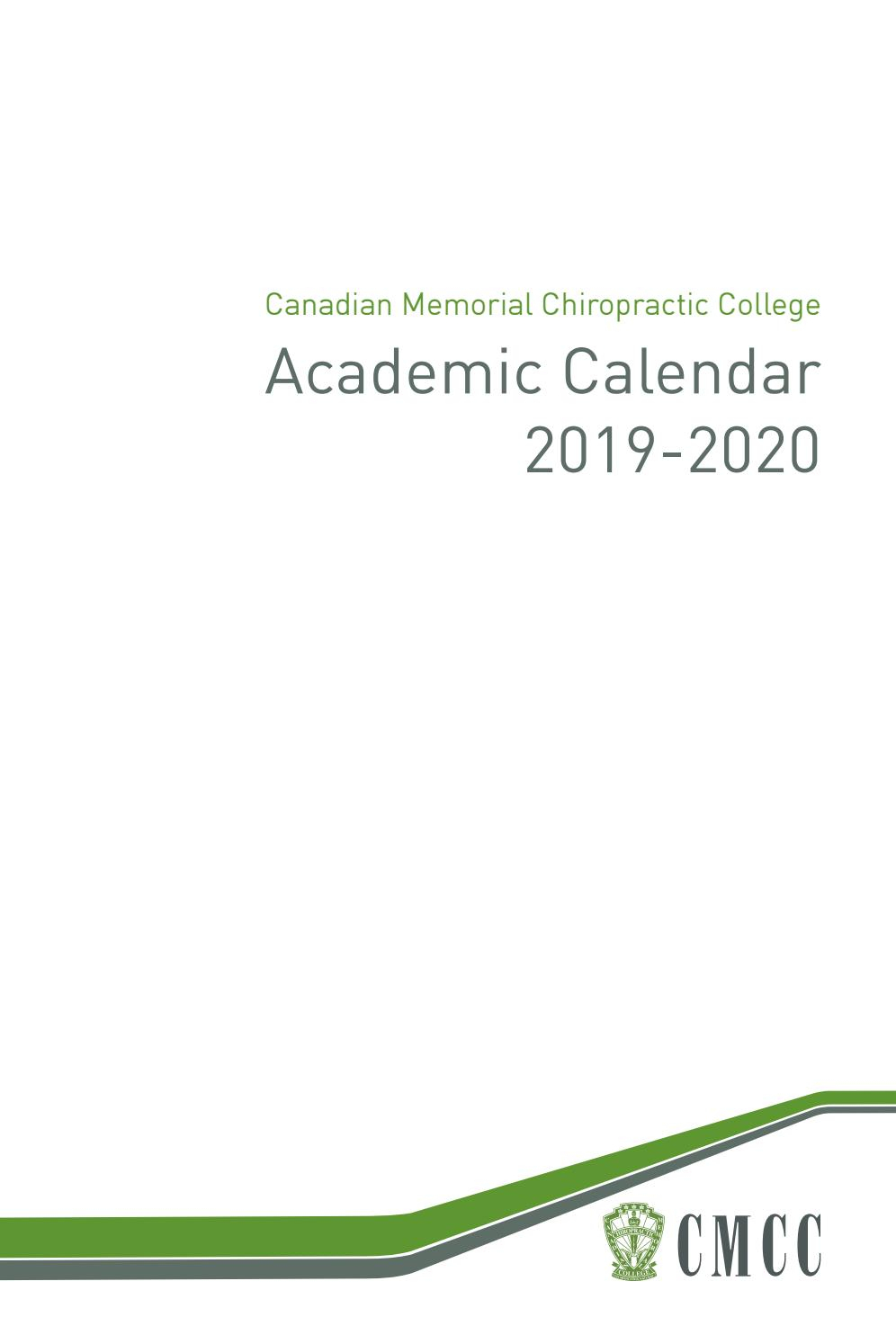 Academic Calendar 2019-2020Canadian Memorial