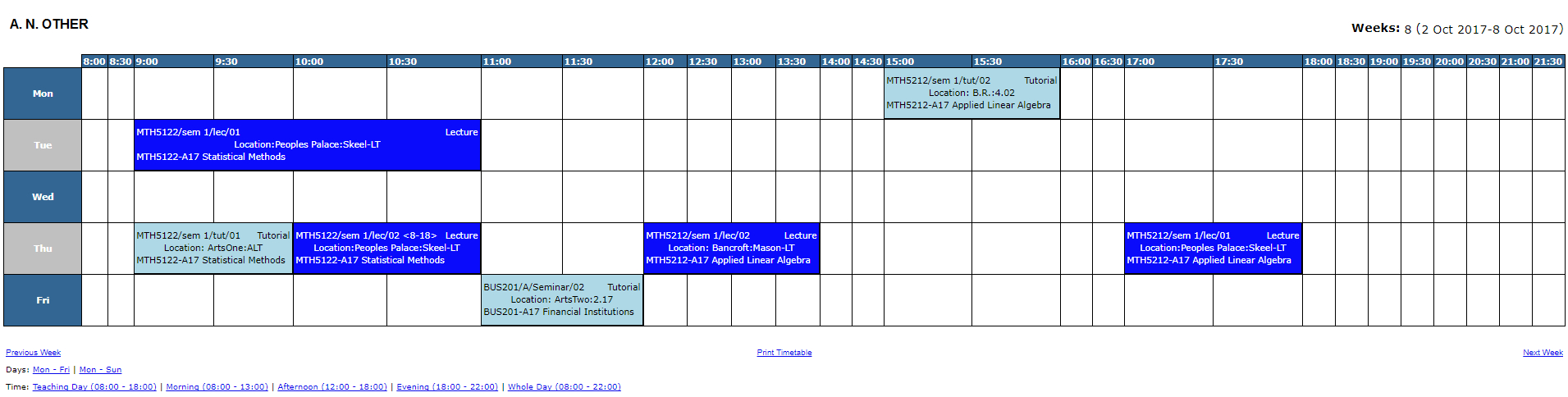 Accessing Your Personal Timetable | E-Learning Unit