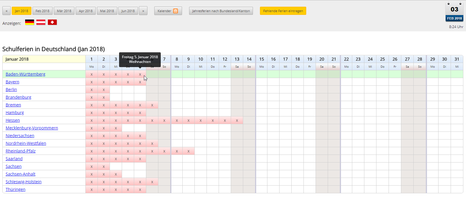 Year Calendar Jquery Plugin Calendar Printables Free Templates