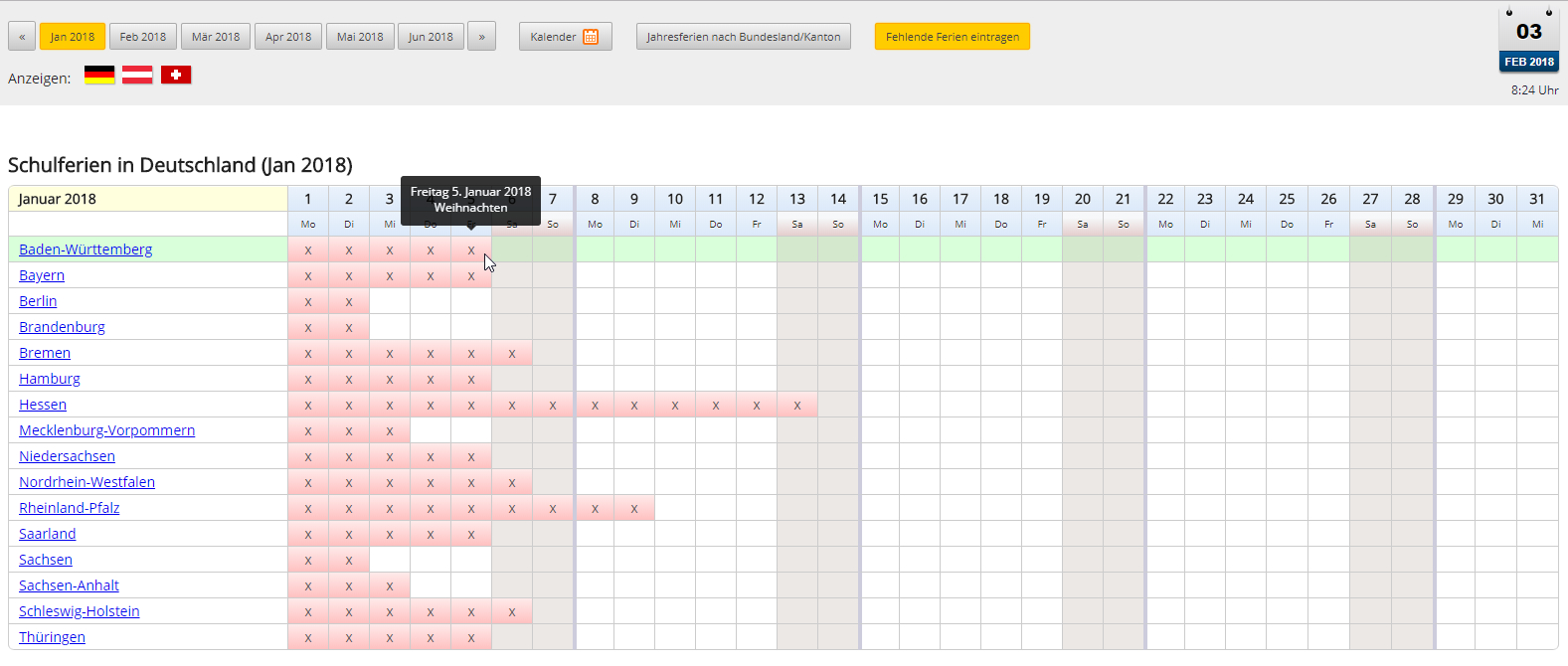Any Jquery Plugin To Create A Horizontal Monthly Calendar