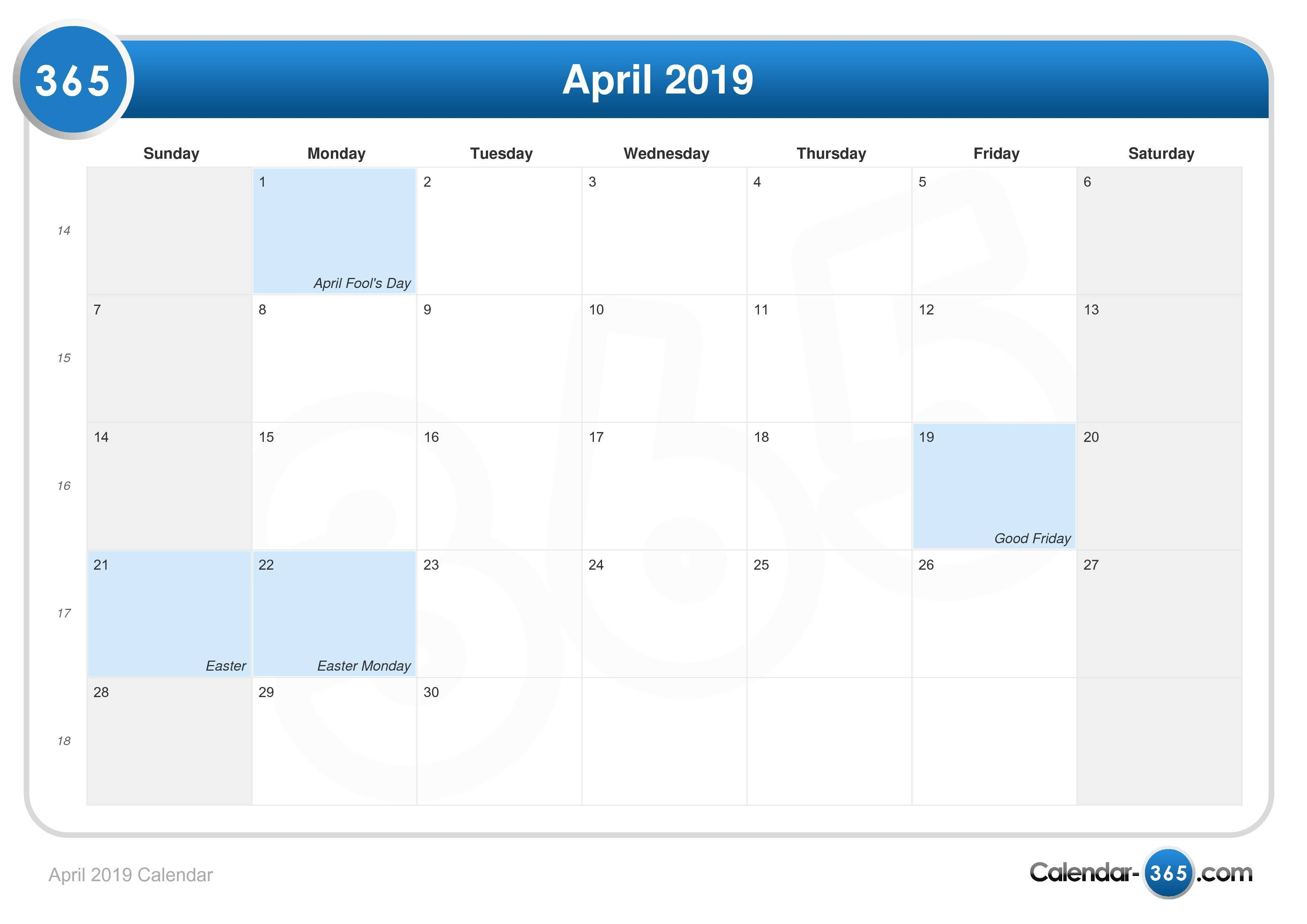April 2019 Editable Calendar | Calendar 2019 Printable, June