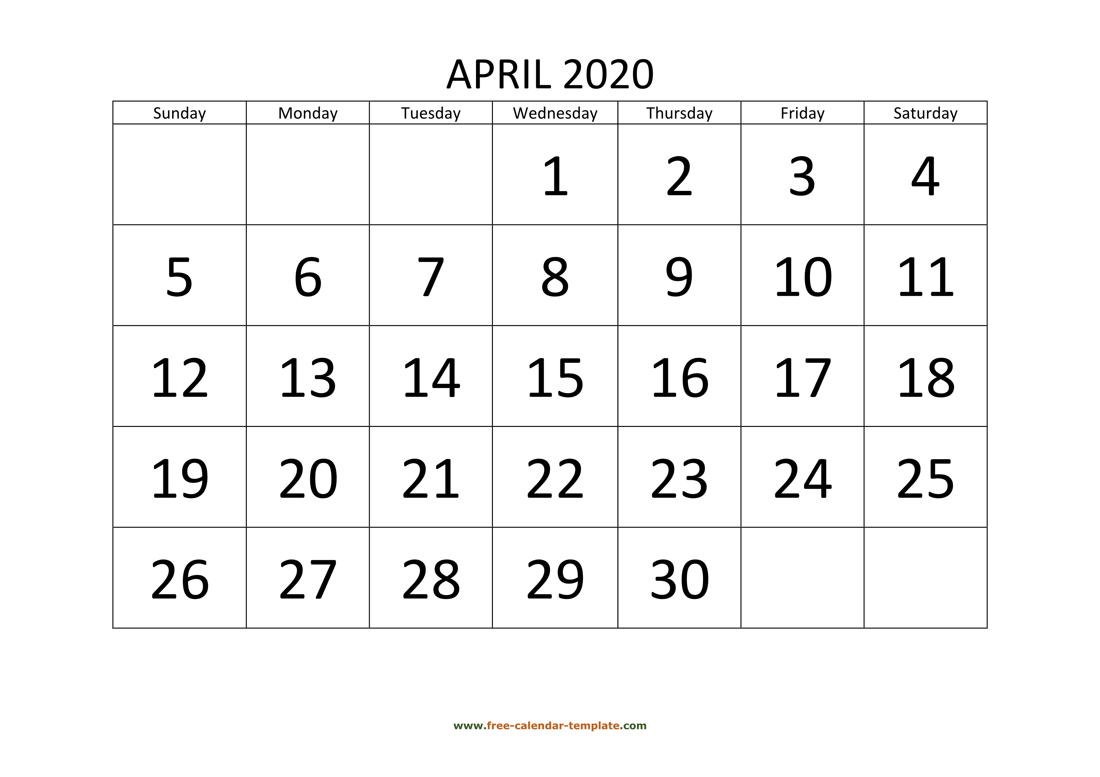 April 4 2020 Calendar | Calendar Printables Free Templates