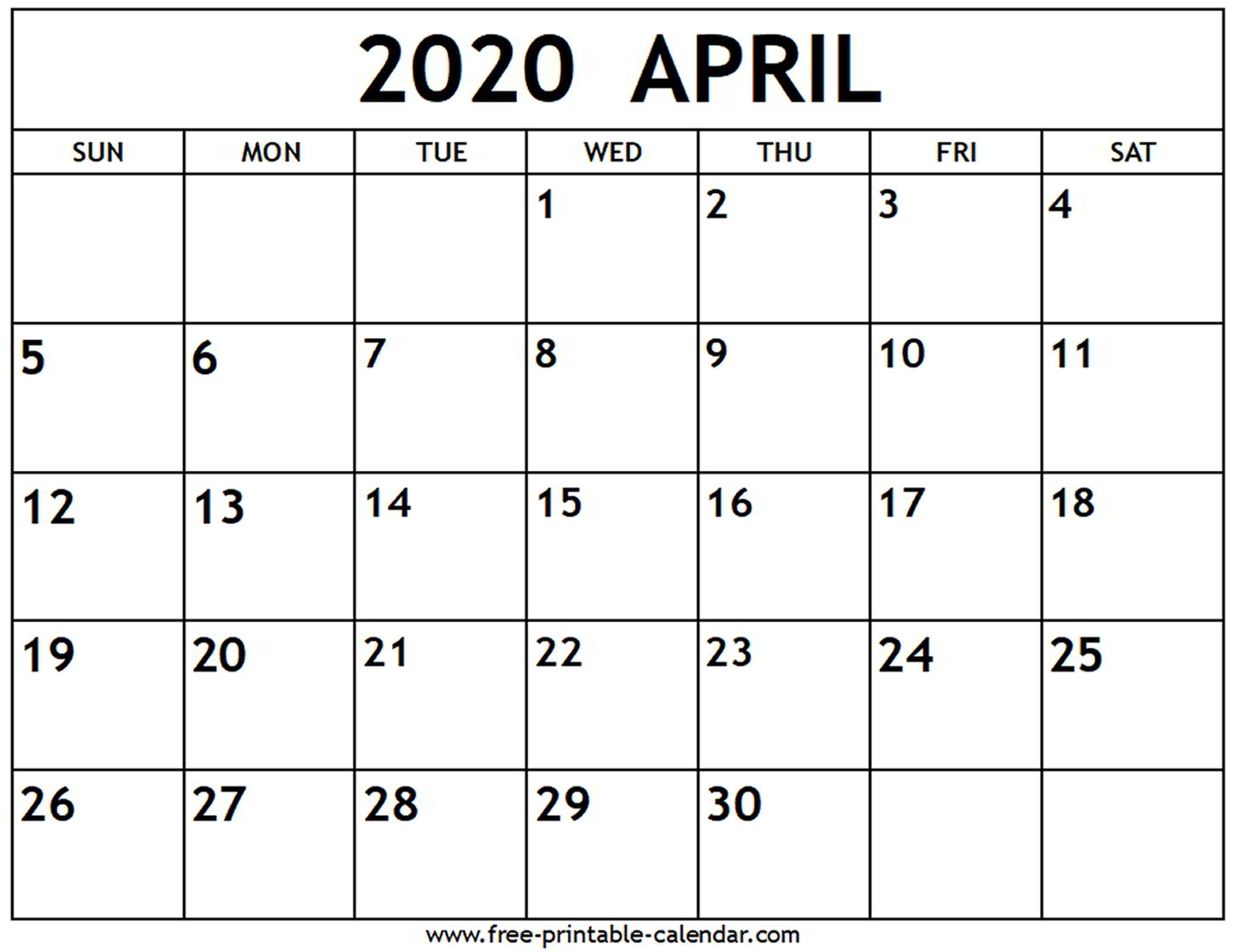 April 2020 Calendars - Wpa.wpart.co