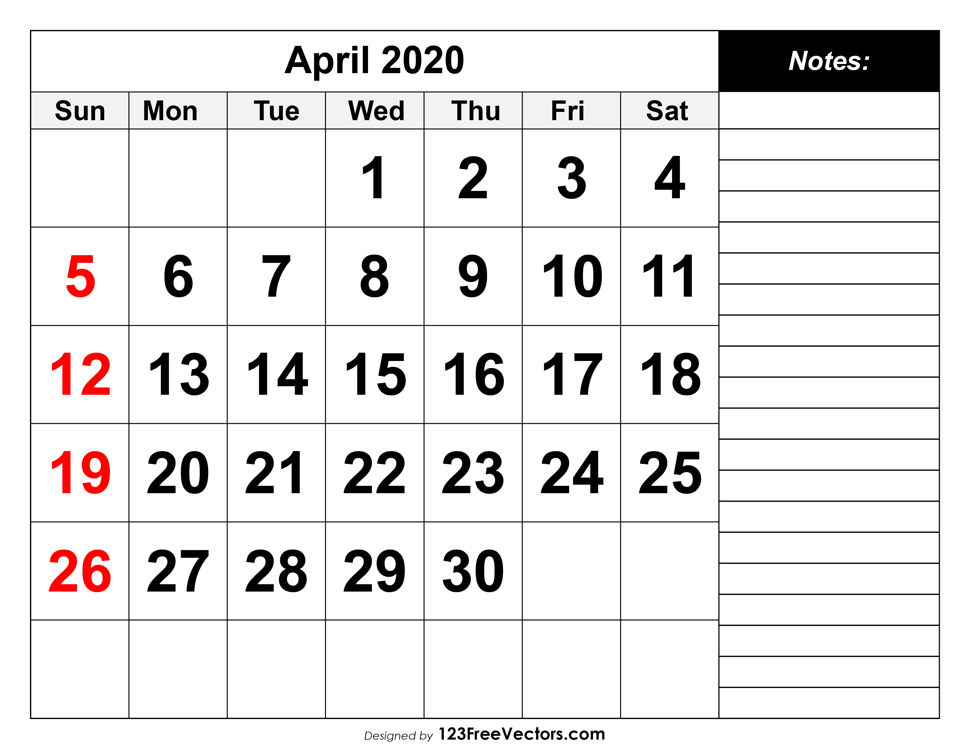 April 9 2020 Calendar Calendar Printables Free Templates