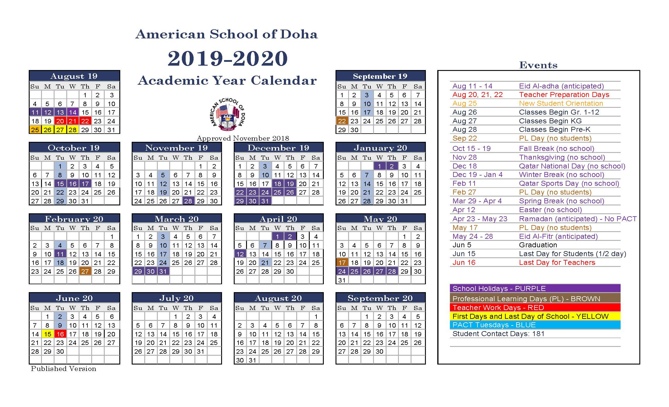 Year Events Calendar 2020 | Calendar Printables Free Templates