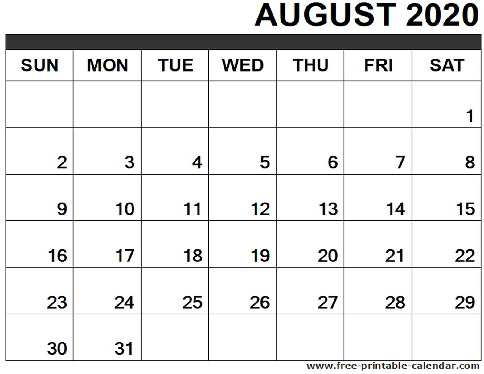 August 2020 Calendar Editable - Wpa.wpart.co