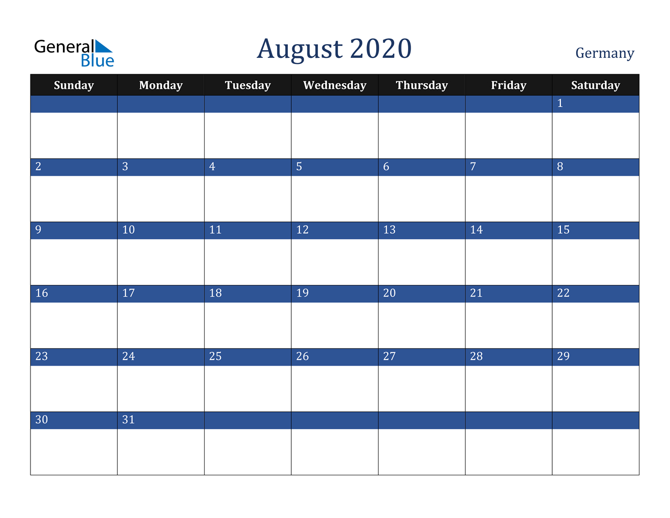 Calendar 2020 Excel Germany | Calendar Printables Free Templates